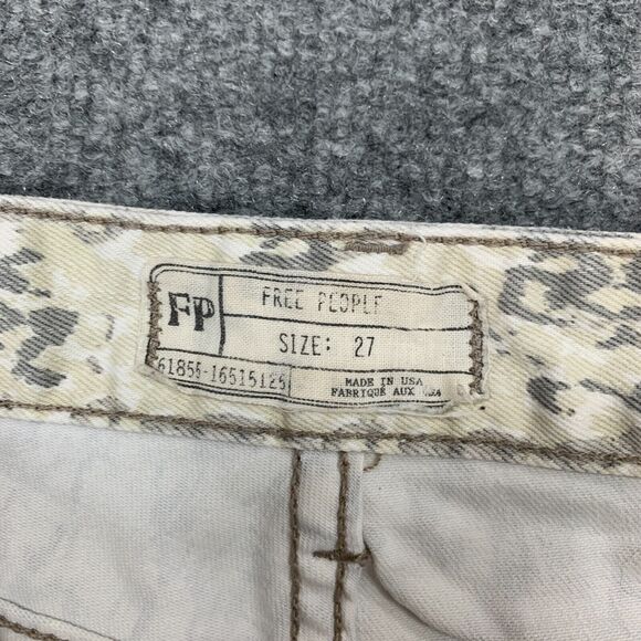 Free People Animal Print Jeans Womens 27 Low Rise Skinny Stretch Ankle Zip Fly - Picture 4 of 12